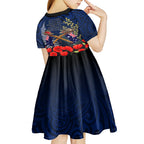 Anzac Day Aussie Mix Maori In Memories Kid Short Sleeve Dress