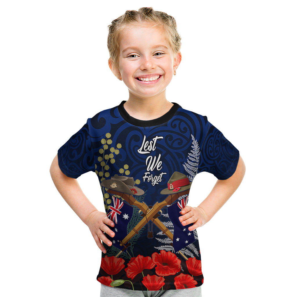 Anzac Day Aussie Mix Maori In Memories Kid T Shirt