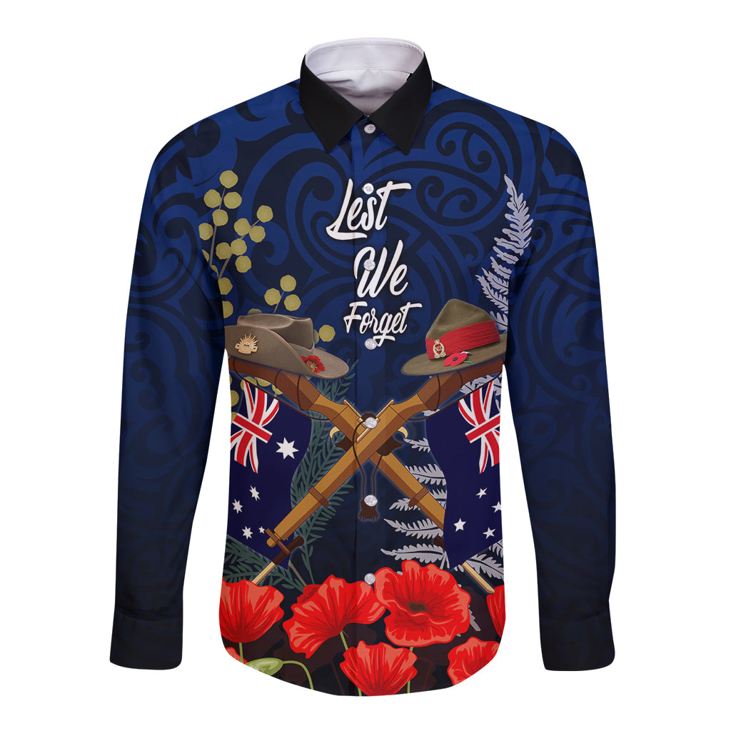 Anzac Day Aussie Mix Maori In Memories Long Sleeve Button Shirt