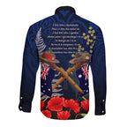 Anzac Day Aussie Mix Maori In Memories Long Sleeve Button Shirt