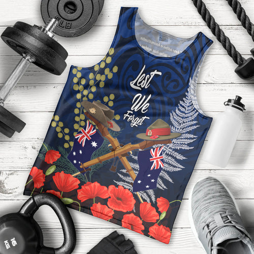 Anzac Day Aussie Mix Maori In Memories Men Tank Top