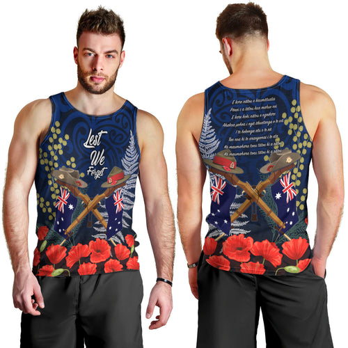 Anzac Day Aussie Mix Maori In Memories Men Tank Top