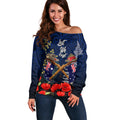 Anzac Day Aussie Mix Maori In Memories Off Shoulder Sweater