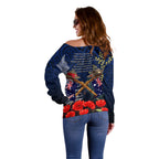 Anzac Day Aussie Mix Maori In Memories Off Shoulder Sweater
