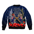 Anzac Day Aussie Mix Maori In Memories Sleeve Zip Bomber Jacket