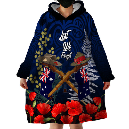 Anzac Day Aussie Mix Maori In Memories Wearable Blanket Hoodie