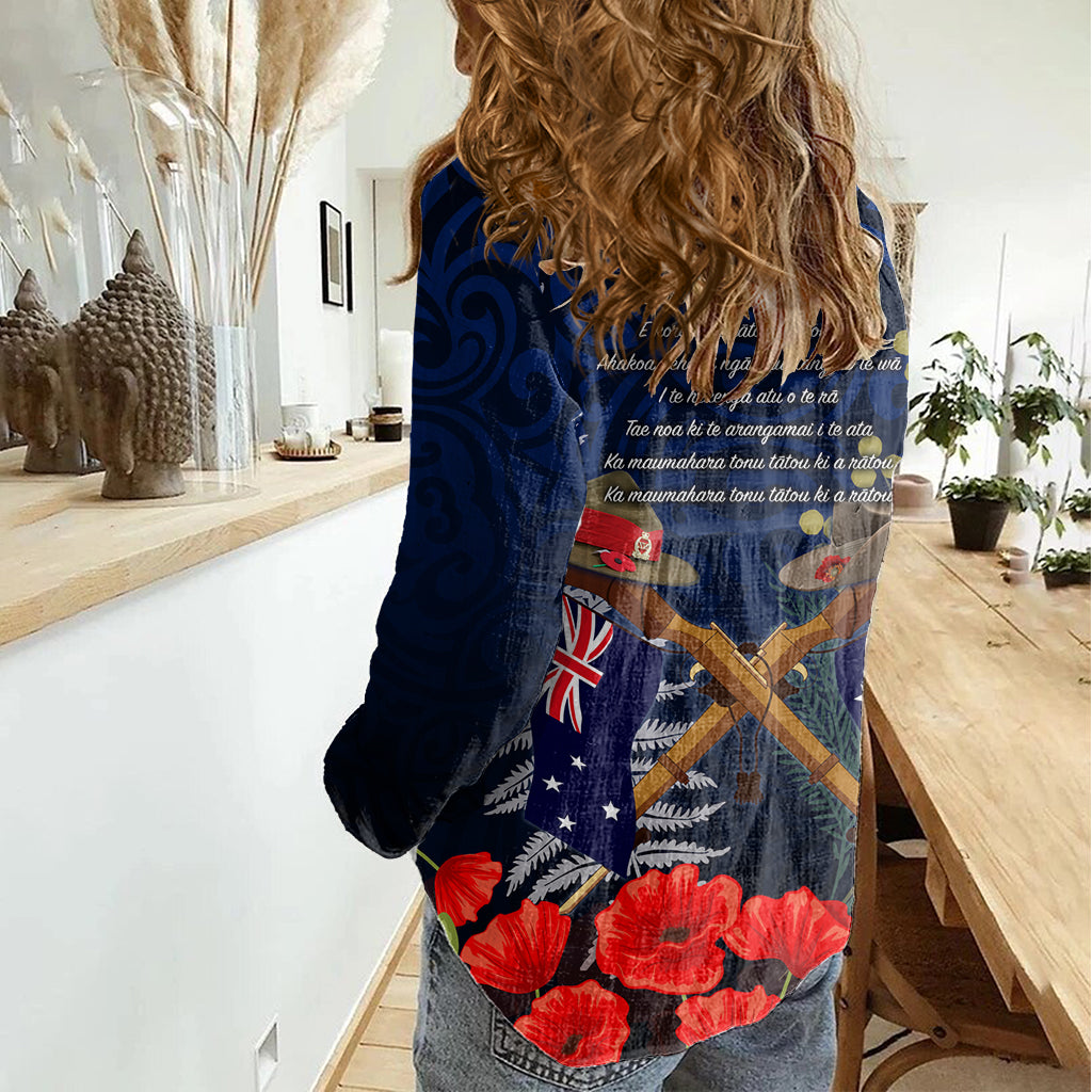 Anzac Day Aussie Mix Maori In Memories Women Casual Shirt