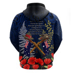 Anzac Day Aussie Mix Maori In Memories Zip Hoodie