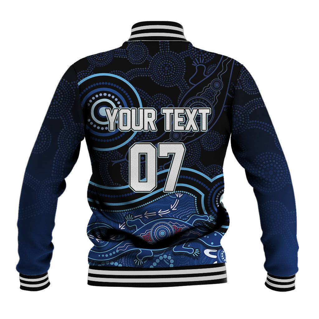 personalised-nsw-blues-rugby-indigenous-baseball-jacket-lizard-aboriginal-dot-art