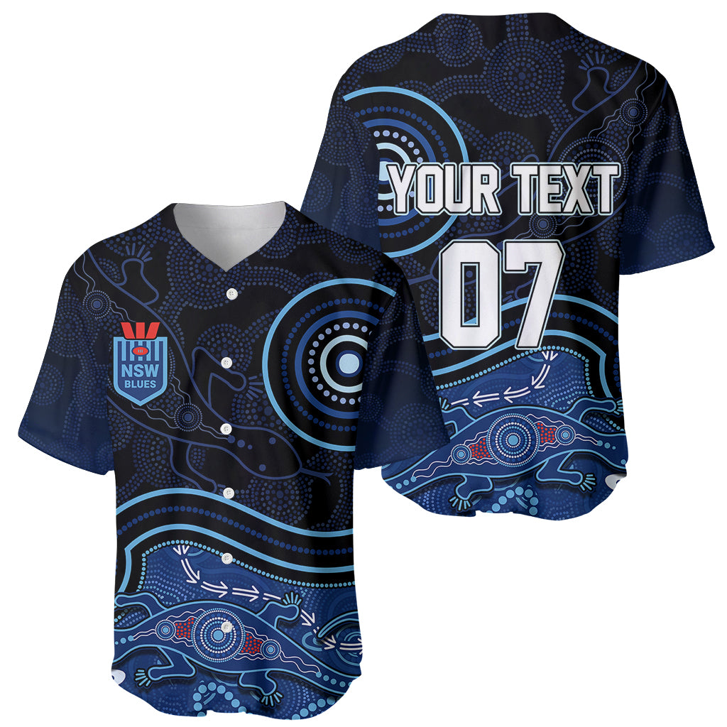personalised-nsw-blues-rugby-indigenous-baseball-jersey-lizard-aboriginal-dot-art