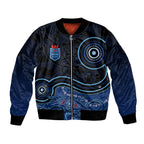 personalised-nsw-blues-rugby-indigenous-bomber-jacket-lizard-aboriginal-dot-art