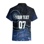 personalised-nsw-blues-rugby-indigenous-hawaiian-shirt-lizard-aboriginal-dot-art