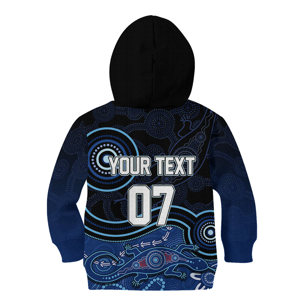 personalised-nsw-blues-rugby-indigenous-kid-hoodie-lizard-aboriginal-dot-art