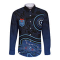 personalised-nsw-blues-rugby-indigenous-long-sleeve-button-shirt-lizard-aboriginal-dot-art