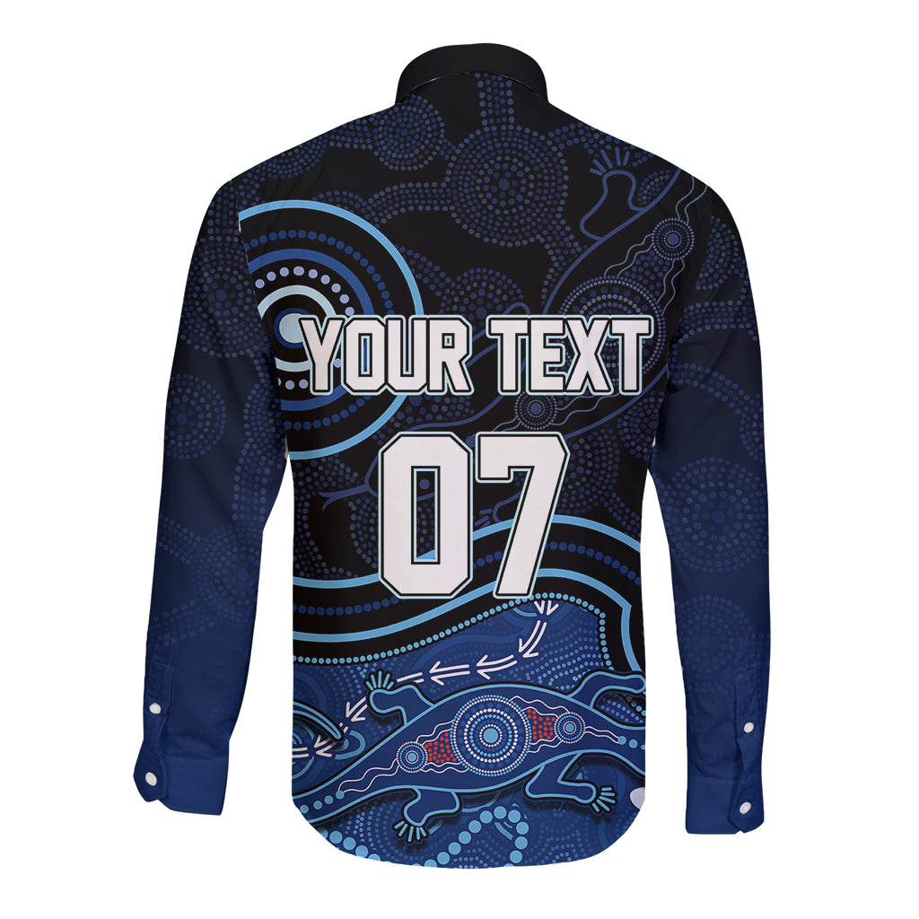 personalised-nsw-blues-rugby-indigenous-long-sleeve-button-shirt-lizard-aboriginal-dot-art