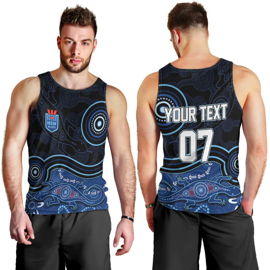 personalised-nsw-blues-rugby-indigenous-men-tank-top-lizard-aboriginal-dot-art