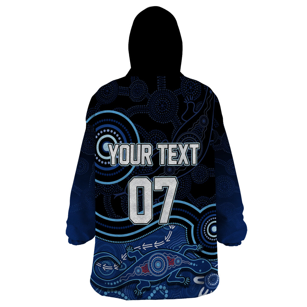 personalised-nsw-blues-rugby-indigenous-wearable-blanket-hoodie-lizard-aboriginal-dot-art