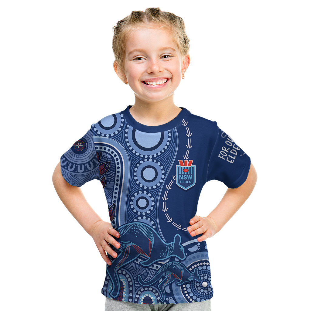 personalised-state-of-origin-naidoc-2023-kid-t-shirt-kangaroo-mix-vines-blues-style