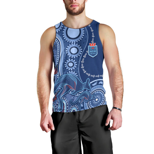 personalised-state-of-origin-naidoc-2023-men-tank-top-kangaroo-mix-vines-blues-style