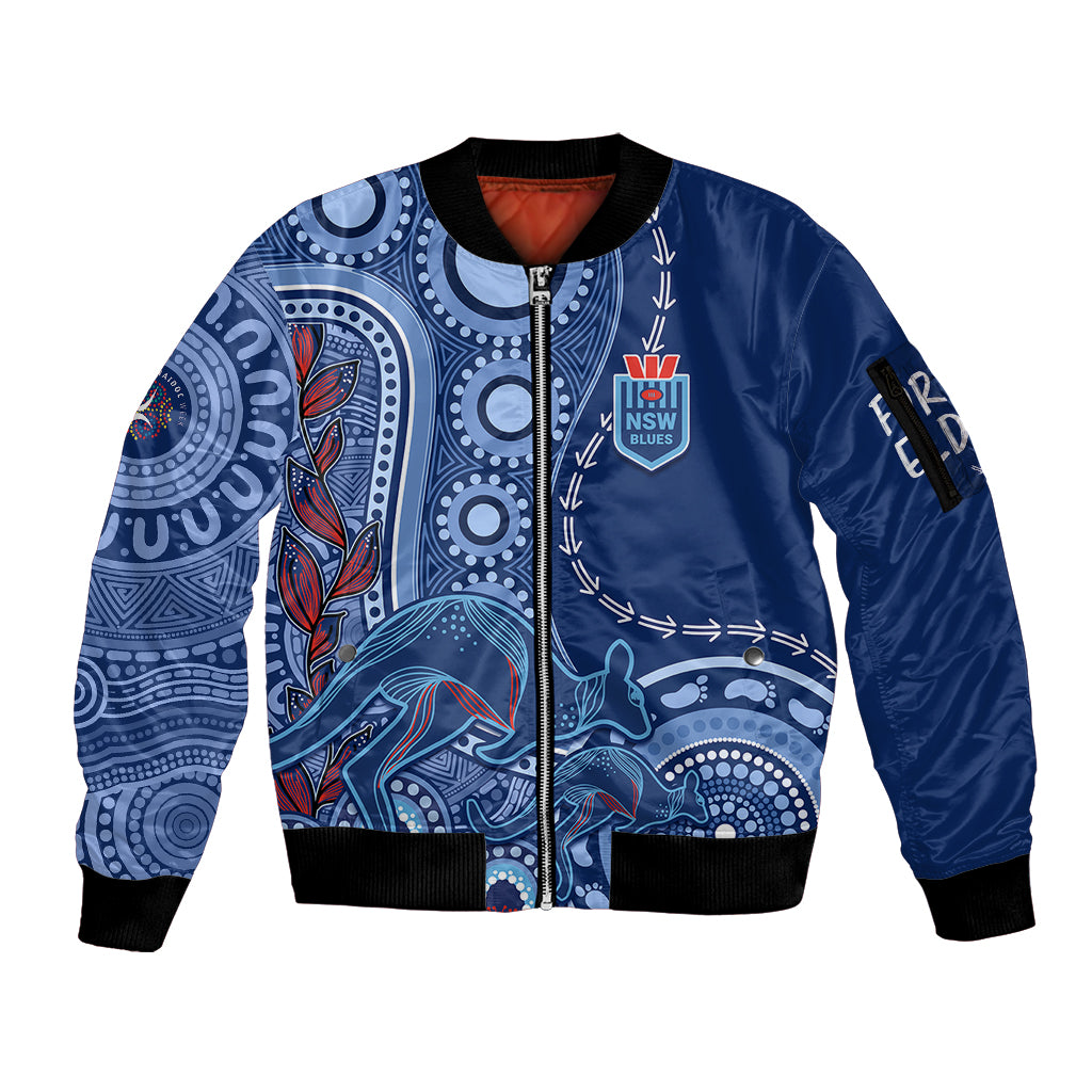 personalised-state-of-origin-naidoc-2023-sleeve-zip-bomber-jacket-kangaroo-mix-vines-blues-style