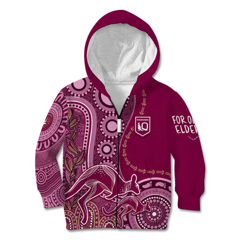 personalised-state-of-origin-naidoc-2023-kid-hoodie-kangaroo-mix-vines-maroons-style