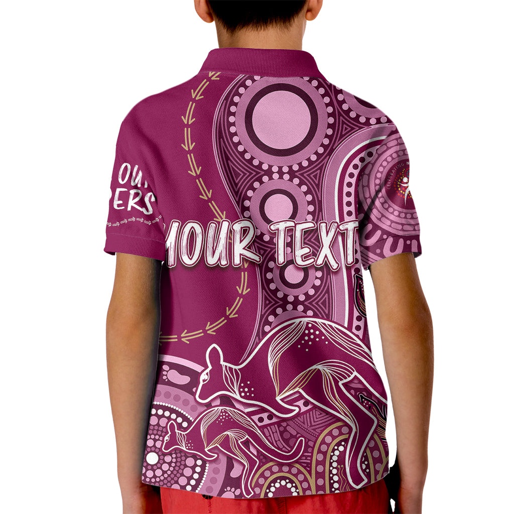 personalised-state-of-origin-naidoc-2023-kid-polo-shirt-kangaroo-mix-vines-maroons-style