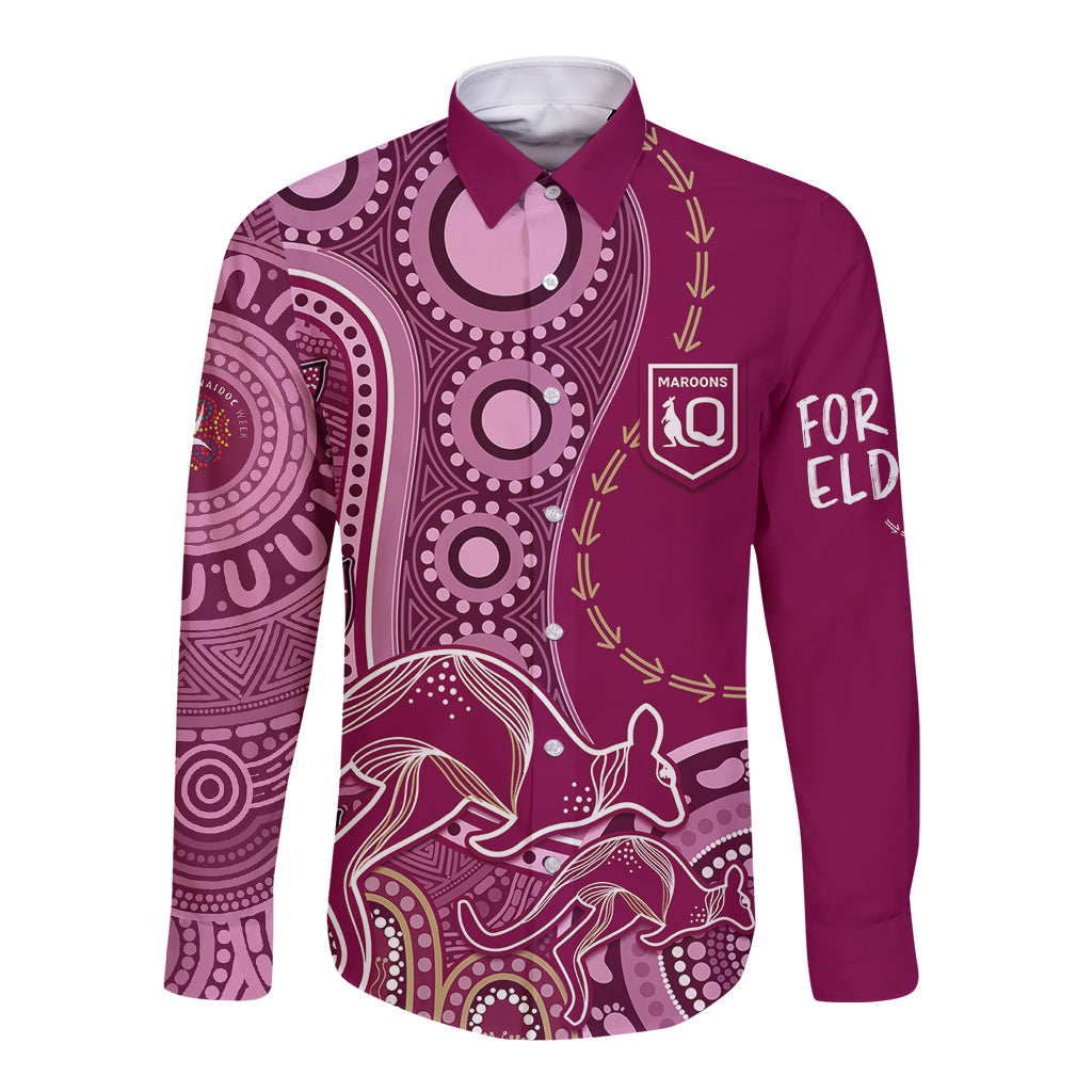 personalised-state-of-origin-naidoc-2023-long-sleeve-button-shirt-kangaroo-mix-vines-maroons-style