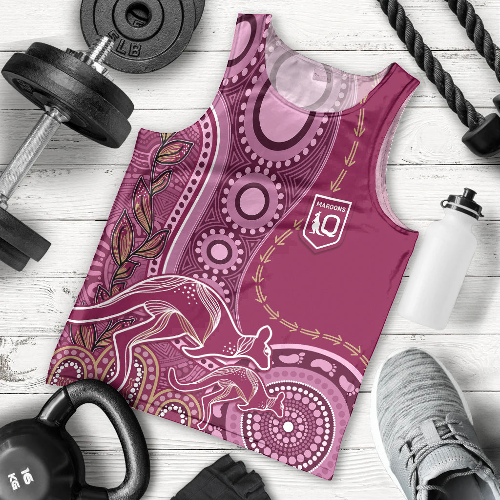 personalised-state-of-origin-naidoc-2023-men-tank-top-kangaroo-mix-vines-maroons-style