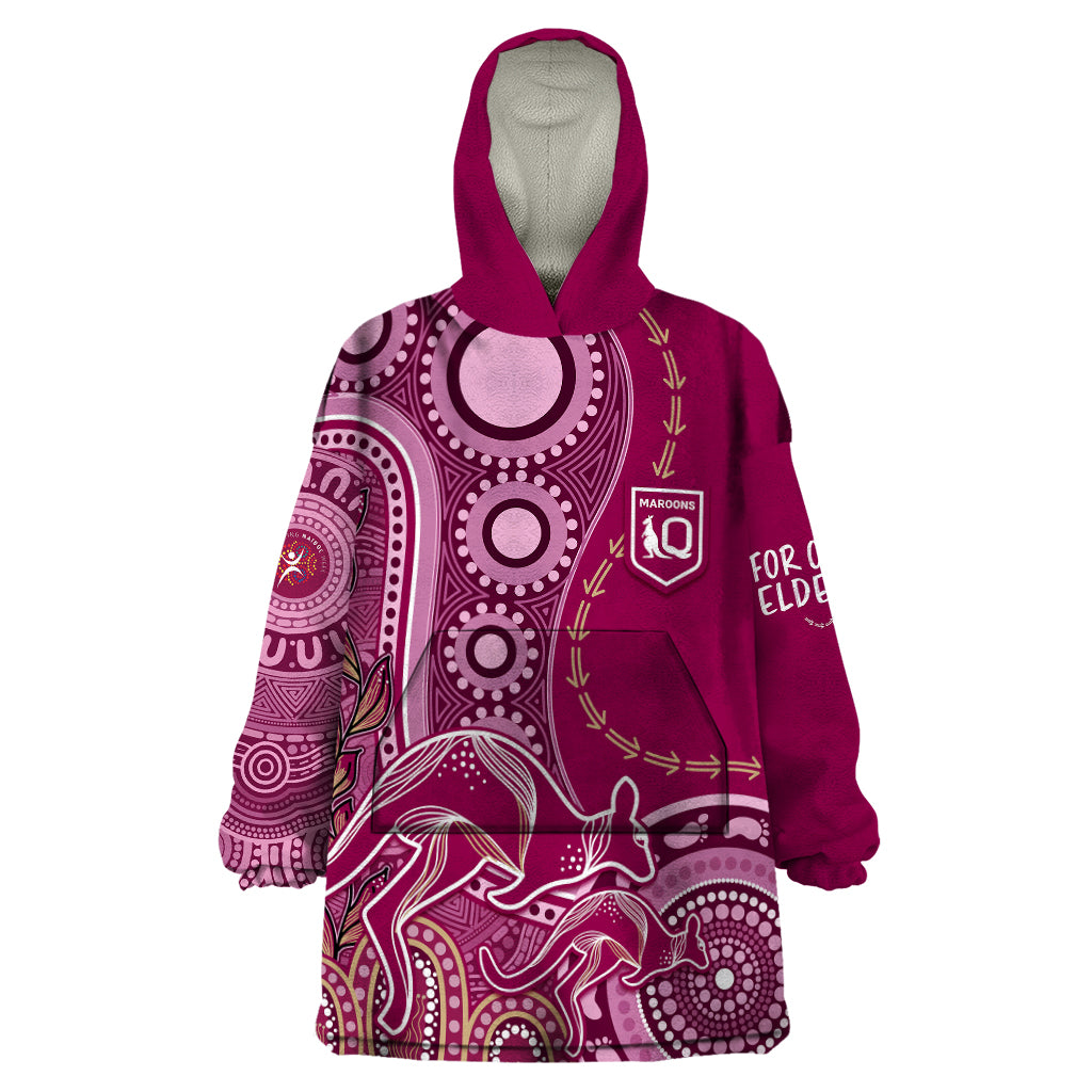 personalised-state-of-origin-naidoc-2023-wearable-blanket-hoodie-kangaroo-mix-vines-maroons-style
