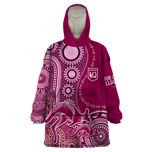 personalised-state-of-origin-naidoc-2023-wearable-blanket-hoodie-kangaroo-mix-vines-maroons-style