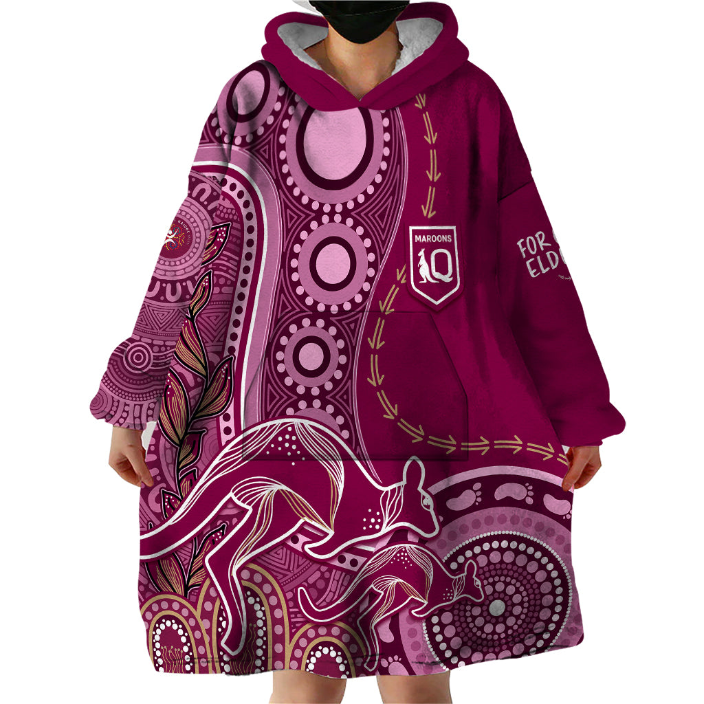 personalised-state-of-origin-naidoc-2023-wearable-blanket-hoodie-kangaroo-mix-vines-maroons-style