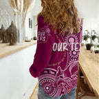 Personalised State Of Origin NAIDOC 2023 Women Casual Shirt Kangaroo Mix Vines - Maroons Style LT7