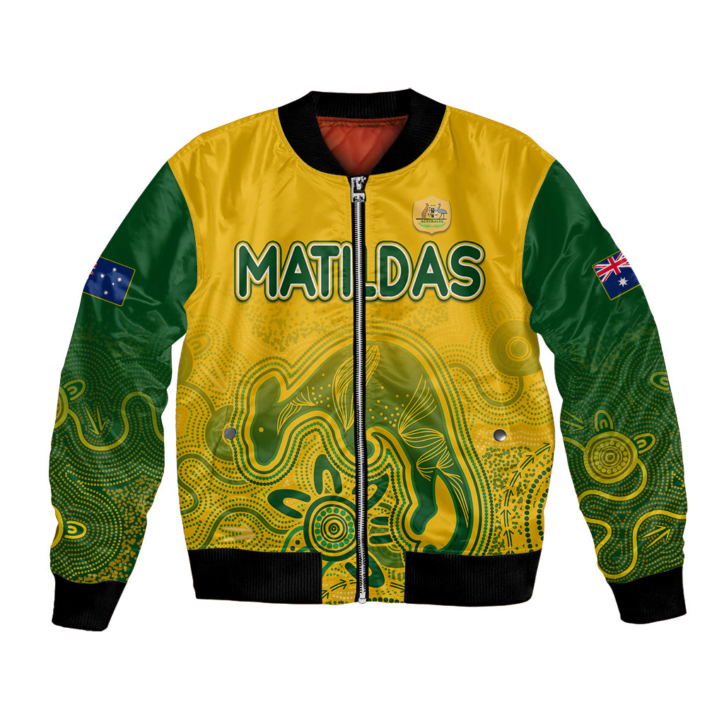 personalised-australia-soccer-indigenous-bomber-jacket-women-world-cup-2023-matildas-gradient-ver