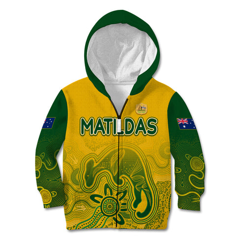 personalised-australia-soccer-indigenous-kid-hoodie-women-world-cup-2023-matildas-gradient-ver