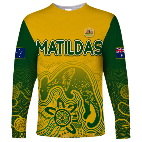 personalised-australia-soccer-indigenous-long-sleeve-shirt-women-world-cup-2023-matildas-gradient-ver