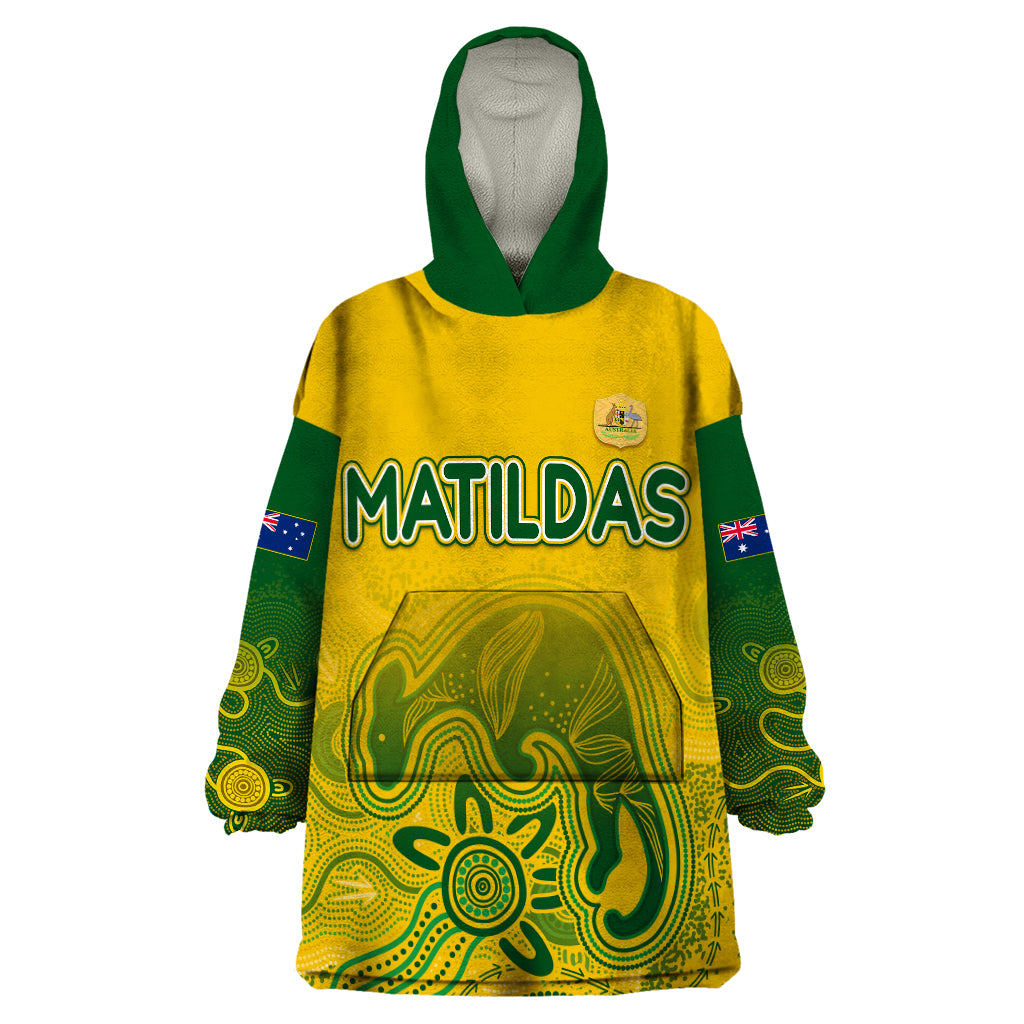 personalised-australia-soccer-indigenous-wearable-blanket-hoodie-women-world-cup-2023-matildas-gradient-ver