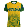 personalised-australia-soccer-indigenous-women-v-neck-t-shirt-women-world-cup-2023-matildas-gradient-ver