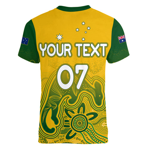 personalised-australia-soccer-indigenous-women-v-neck-t-shirt-women-world-cup-2023-matildas-gradient-ver