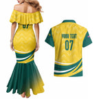 Australia 2024 Olympics Custom Couples Matching Mermaid Dress and Hawaiian Shirt Rise of the Roos
