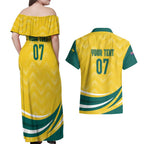 Australia 2024 Olympics Custom Couples Matching Off Shoulder Maxi Dress and Hawaiian Shirt Rise of the Roos