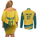 Australia 2024 Olympics Custom Couples Matching Off Shoulder Short Dress and Long Sleeve Button Shirt Rise of the Roos