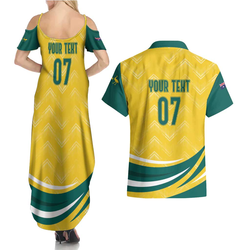 Australia 2024 Olympics Custom Couples Matching Summer Maxi Dress and Hawaiian Shirt Rise of the Roos