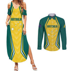 Australia 2024 Olympics Custom Couples Matching Summer Maxi Dress and Long Sleeve Button Shirt Rise of the Roos
