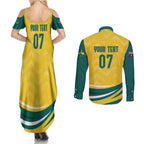Australia 2024 Olympics Custom Couples Matching Summer Maxi Dress and Long Sleeve Button Shirt Rise of the Roos