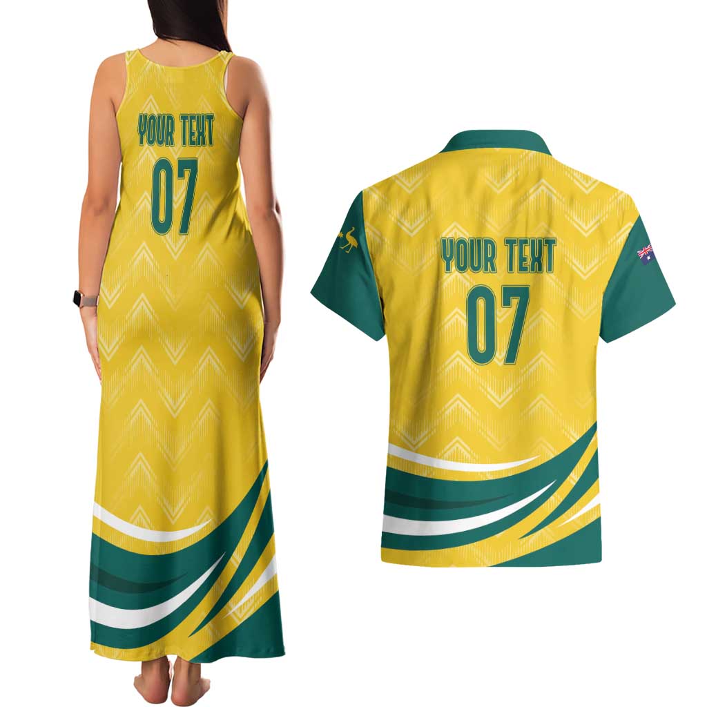 Australia 2024 Olympics Custom Couples Matching Tank Maxi Dress and Hawaiian Shirt Rise of the Roos