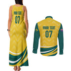 Australia 2024 Olympics Custom Couples Matching Tank Maxi Dress and Long Sleeve Button Shirt Rise of the Roos