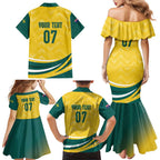 Australia 2024 Olympics Custom Family Matching Mermaid Dress and Hawaiian Shirt Rise of the Roos