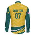 Australia 2024 Olympics Custom Family Matching Off The Shoulder Long Sleeve Dress and Hawaiian Shirt Rise of the Roos