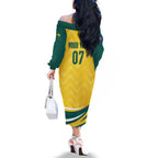Australia 2024 Olympics Custom Family Matching Off The Shoulder Long Sleeve Dress and Hawaiian Shirt Rise of the Roos
