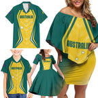 Australia 2024 Olympics Custom Family Matching Off Shoulder Short Dress and Hawaiian Shirt Rise of the Roos
